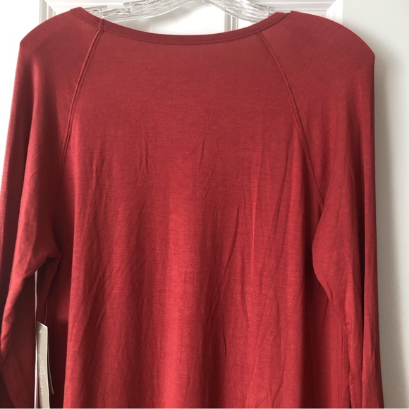 NWT Joan Vass Size L Rust Asymmetrical Tunic Top - Picture 9 of 9